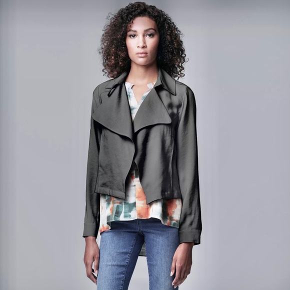 Simply Vera Vera Wang Jackets & Blazers - SIMPLY VERA | Vera Wang olive/army green open front twill drape jacket